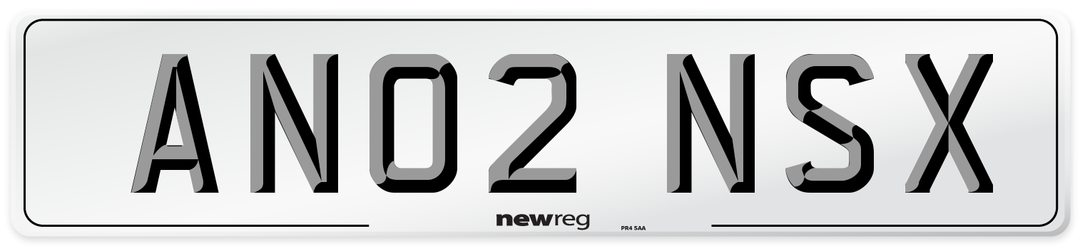 AN02 NSX Number Plate from New Reg